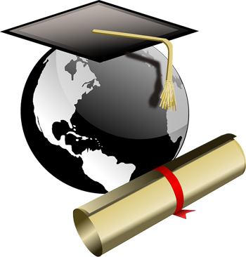 Graduation Cap Globe Diploma