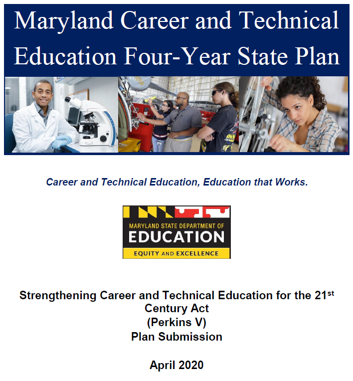 Maryland CTE Four-Year State Plan cover